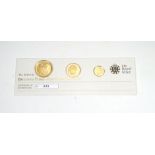 A Royal Mint 2010 Britannia Three-Coin Gold Proof set, limited edition 005/500,