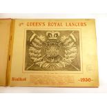 9th. Queen's Royal Lancers. Sialkot 1930.The Great War. Nd. C.1930. Very scarce.  CONDITION