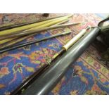 A Hardy 7/8 weight Richard Walker Superlite 282 cm two-section fishing rod with a canvas bag