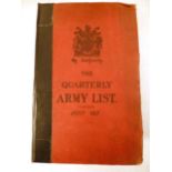 1917, Army Lists published by the HMSO, 12 Quarterly & Monthly Volumes.
 CONDITION REPORT: This
