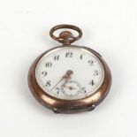A Continental silver and parcel gilt cased ladies fob watch