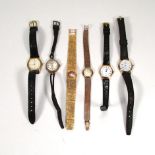 A part 9ct yellow gold ladies wristwatch by Longines and five further wristwatches CONDITION REPORT: