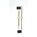 A 9ct yellow gold ladies wristwatch by Sovereign, the oval dial with gold coloured baton numerals on
