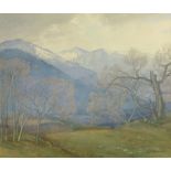 Arthur Rigden Read (1879-1955),
A mountainous landscape,
signed,
watercolour,
26.5 x 31 cm