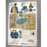 Original Wall Poster (Folded) : Survival Kit - Tropical. Air Diagram 3954A, prepared by Ministry of