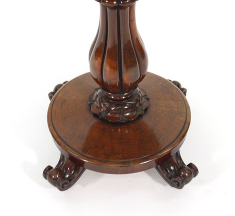 A Regency mahogany teapoy, the interior with two detachable canisters and two glass bowls, on a - Image 2 of 3