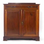 An Edwardian mahogany sideboard with one drawer over two doors on bracket feet, w. 92 cm CONDITION