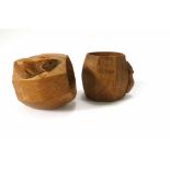 A pair of 'Mouseman' oak napkin rings CONDITION REPORT: Some wear but no cracks or obvious other