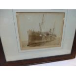 S.S. Mongolia : Original monchrome period photograph, mounted framed  and glazed. Originally built