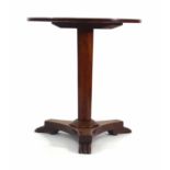 A 19th century mahogany circular occasional table on a single column and platform base with three