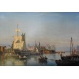 Carl Frederik Sorensen (Danish 1818-1879),
'Elsinore Harbour, Kronburg',
signed and dated 1859,