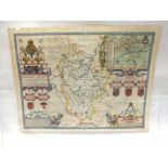 Speed J. : Map of Bedfordshire. Hand coloured. This edition bears the date 1610. Familiar