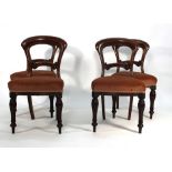 A set of four Victorian mahogany and upholstered dining chairs CONDITION REPORT: Structurally sound