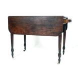 A 19th century mahogany Pembroke table with single frieze drawer, opening to 112 cm CONDITION