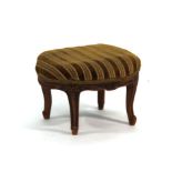 An early 20th century upholstered and beech framed footstool CONDITION REPORT: Wear commensurate