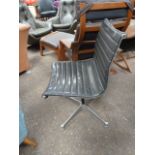 Charles and Ray Eames for Hille, an Aluminium Group grey vinyl static office chair on an aluminium