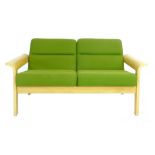 Magnus Olesen for Durup, a two seater oak framed sofa with green fabric upholstery  CONDITION