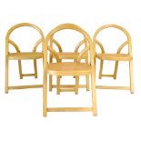 Gigi Sabadini for Crassevig, a set of four ash and rattan 'Arca' folding chairs  CONDITION REPORT: