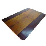 A 1960's rosewood metamorphic coffee/dining table on triangular tapering legs, l. 140 cm CONDITION