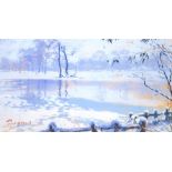 Rolf Harris (b. 1930),
'Thin Ice',
signed,
ltd. ed. coloured reproduction 207/295,
44 x 75 cm