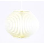 A 1970's spherical ceiling light constructed of ridged card CONDITION REPORT: Working order
