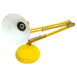 A BHS yellow adjustable desk lamp CONDITION REPORT: Top part unattached to base, working order