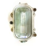 A set of four rectangular steel and moulded glass wall lights  CONDITION REPORT: Working order