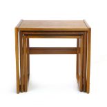 A nest of three G-Plan teak coffee tables, max l. 53 cm CONDITION REPORT: Some water marks and