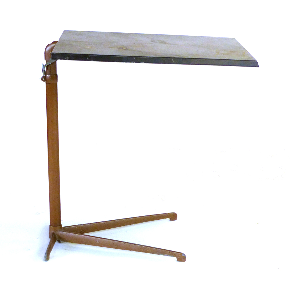 A 'Siesta' chromed adjustable music stand together with a bakelite and cast metal bed table - Image 2 of 2