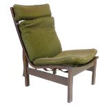 A 1950/60's Parker Knoll chair with stained beech frame and loose cushions  CONDITION REPORT: