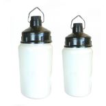 A set of twenty four Russian pendant light fittings with milk glass shades CONDITION REPORT: Working