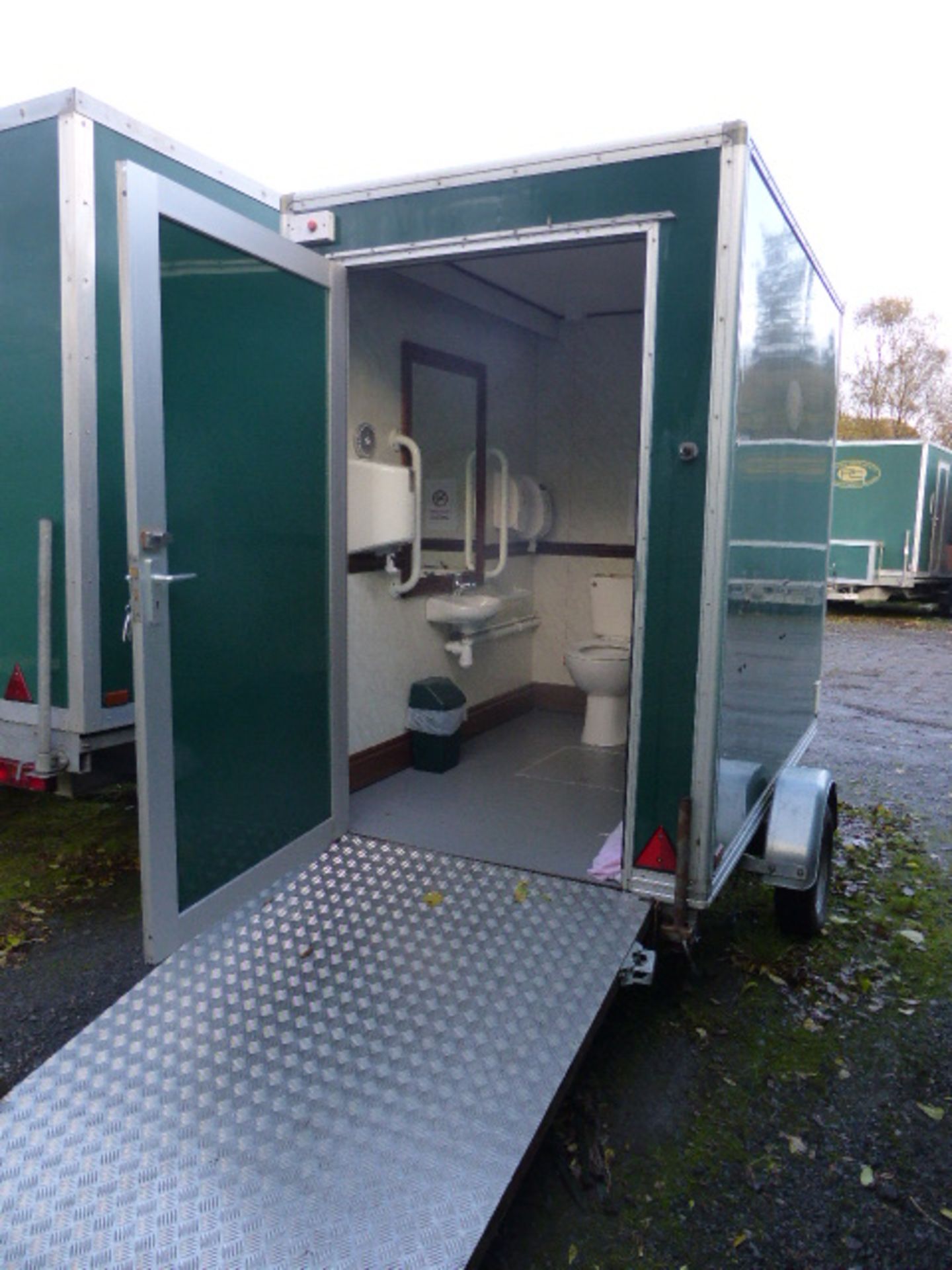 Disabled unisex luxury toilet with baby changing, access ramp and walk rails on single axle - Image 9 of 13