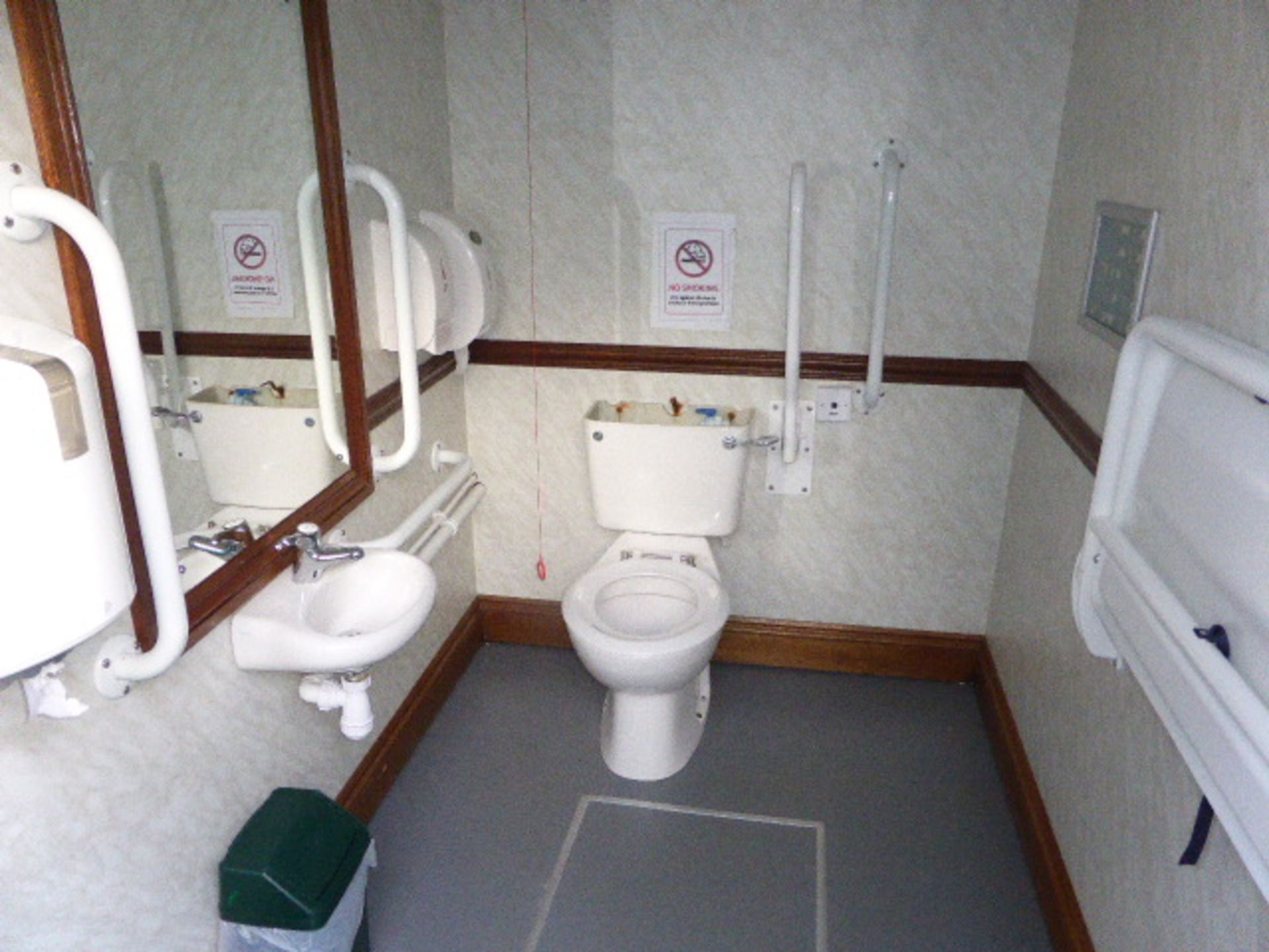 Disabled unisex luxury toilet with baby changing, access ramp and walk rails on single axle - Image 11 of 13