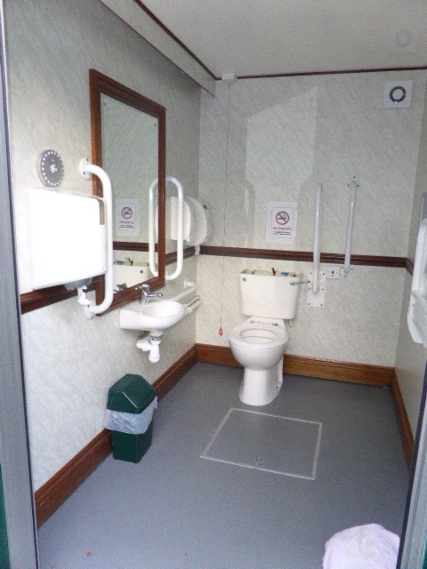 Disabled unisex luxury toilet with baby changing, access ramp and walk rails on single axle - Image 10 of 13