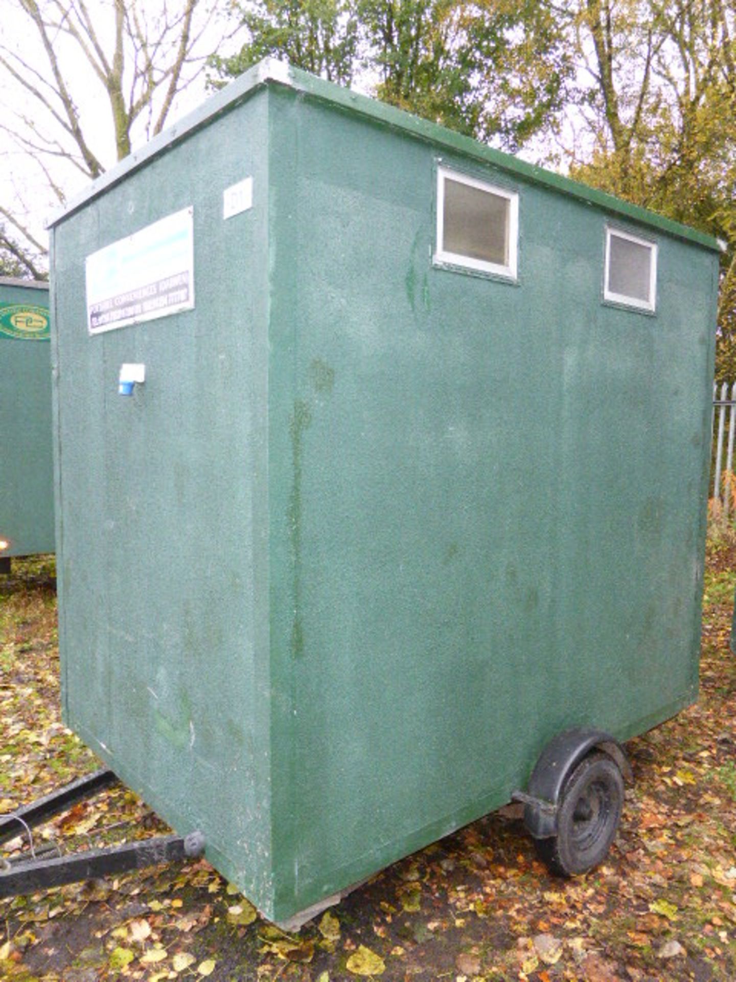 Single axle unisex disable toilet trailer with ramp access and handrails in green rough cast - Image 8 of 8