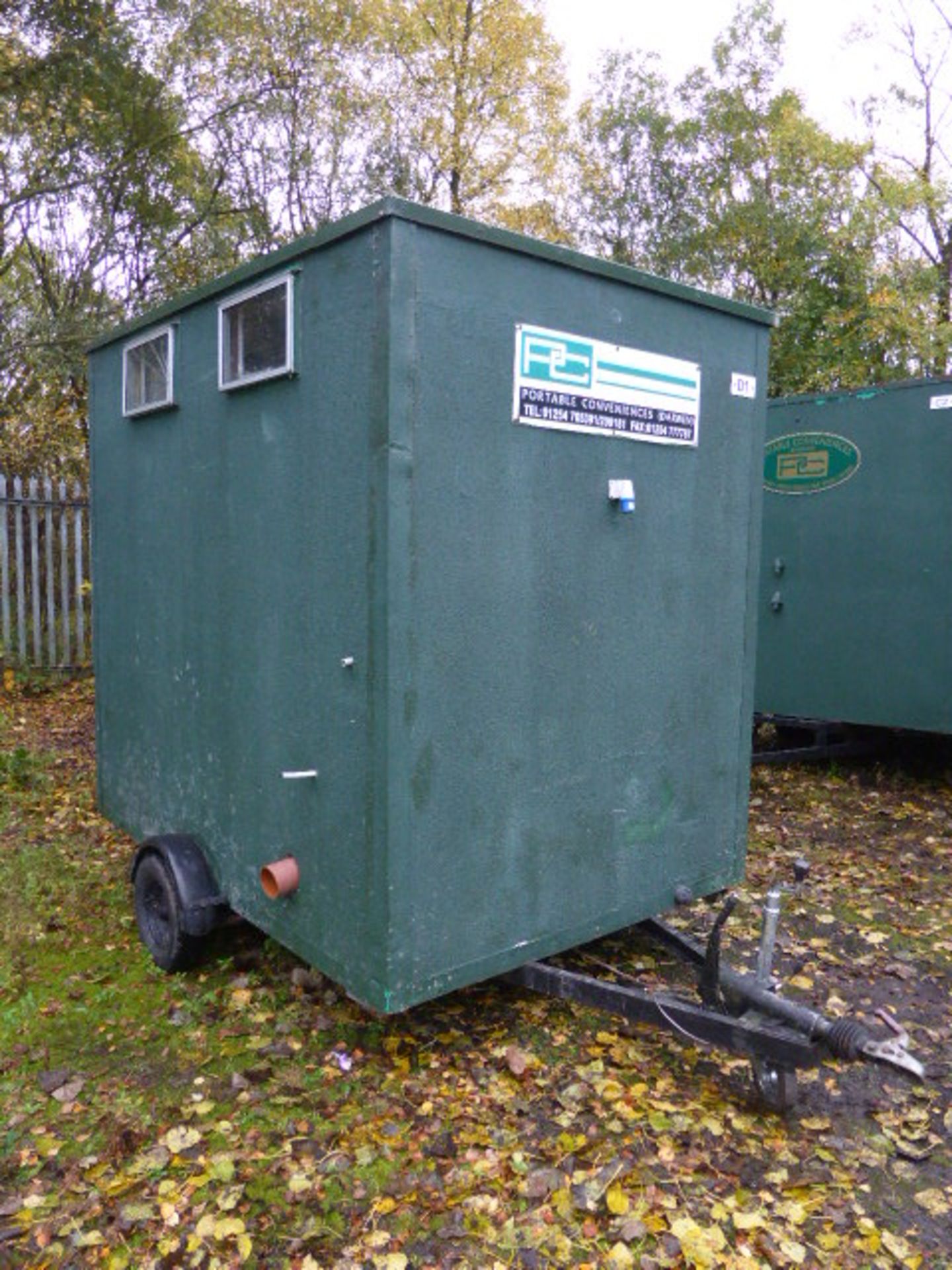 Single axle unisex disable toilet trailer with ramp access and handrails in green rough cast - Image 2 of 8