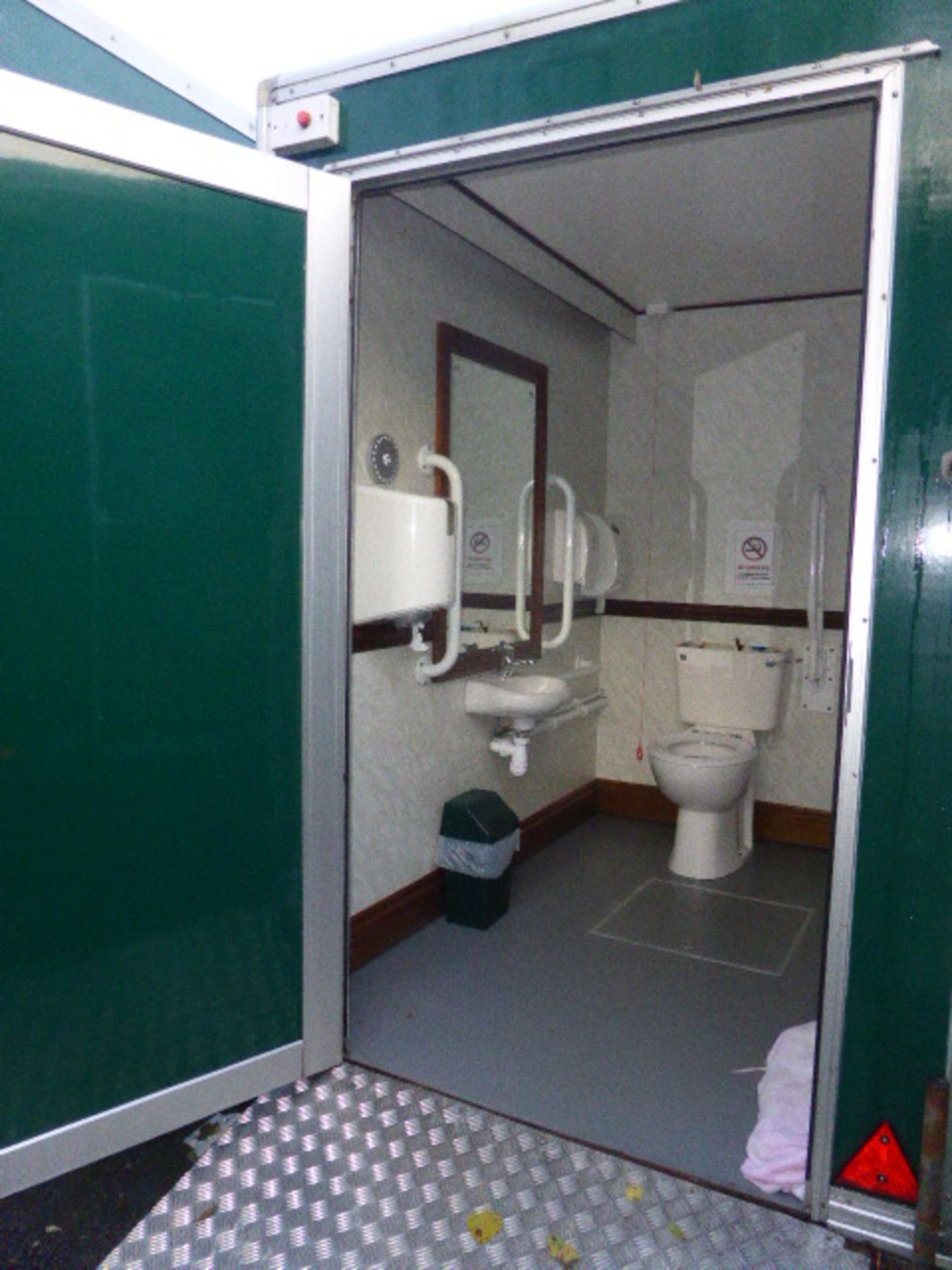 Disabled unisex luxury toilet with baby changing, access ramp and walk rails on single axle - Image 12 of 13