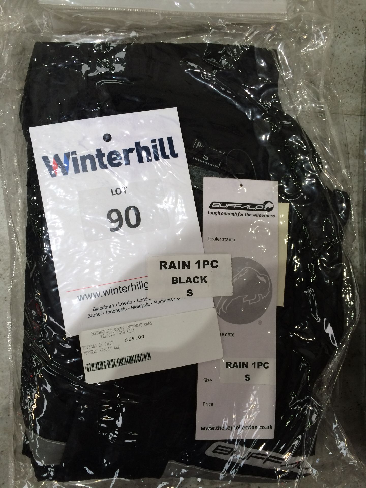Buffalo Rain Suit Black. Size S