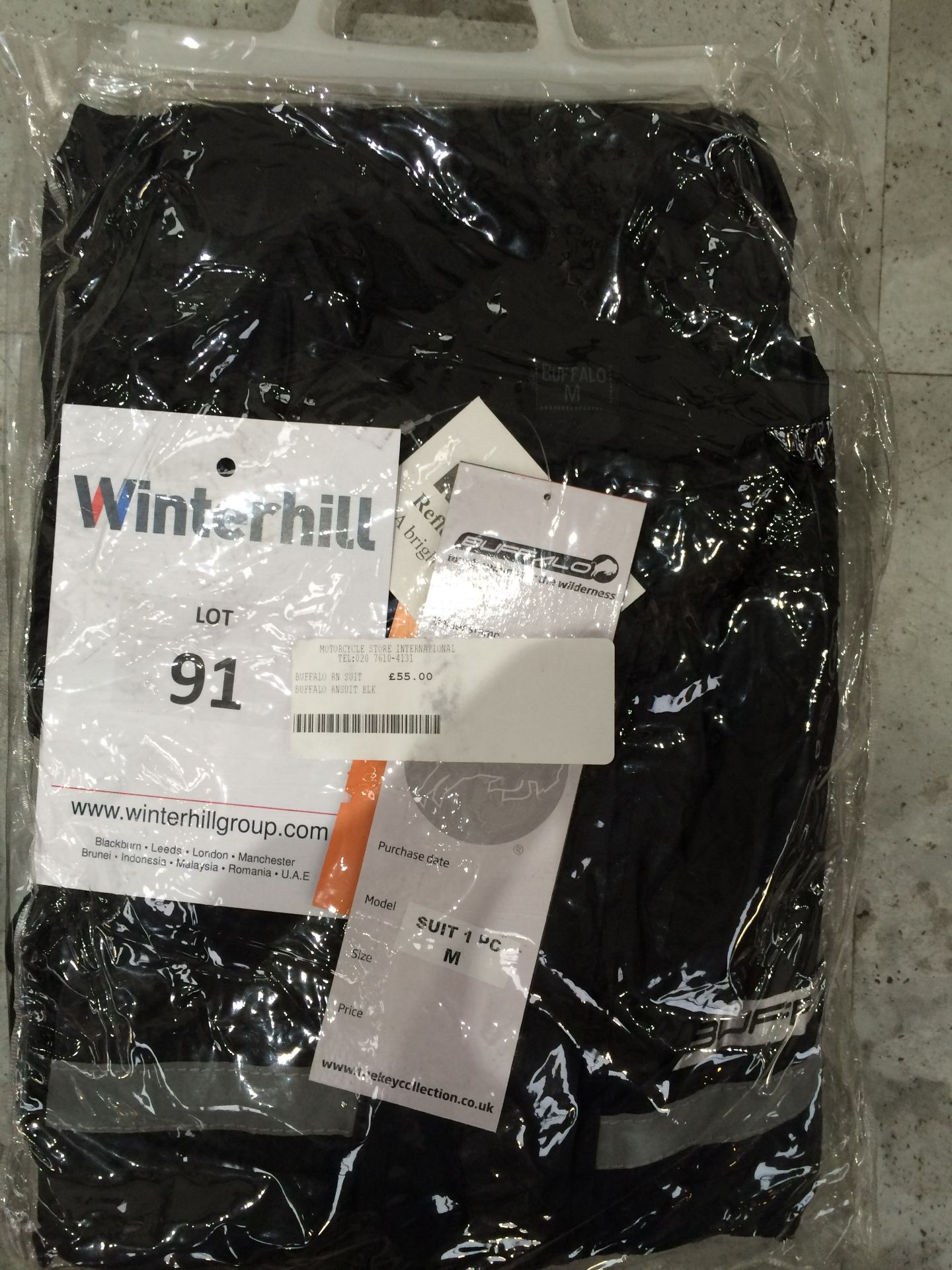 Buffalo Rain Suit Black. Size M