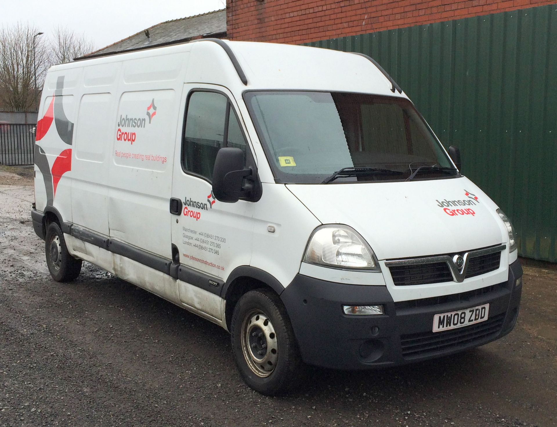 A Vauxhall Movano 3500 2.5CDTI 120PS LWB High Roof Panel Van Reg. No.MW08ZDD.