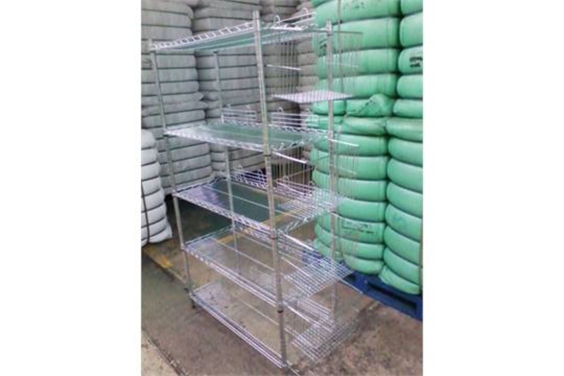 Catering Grade Chrome Finish Wire Mesh Shelving Unit - Image 2 of 4
