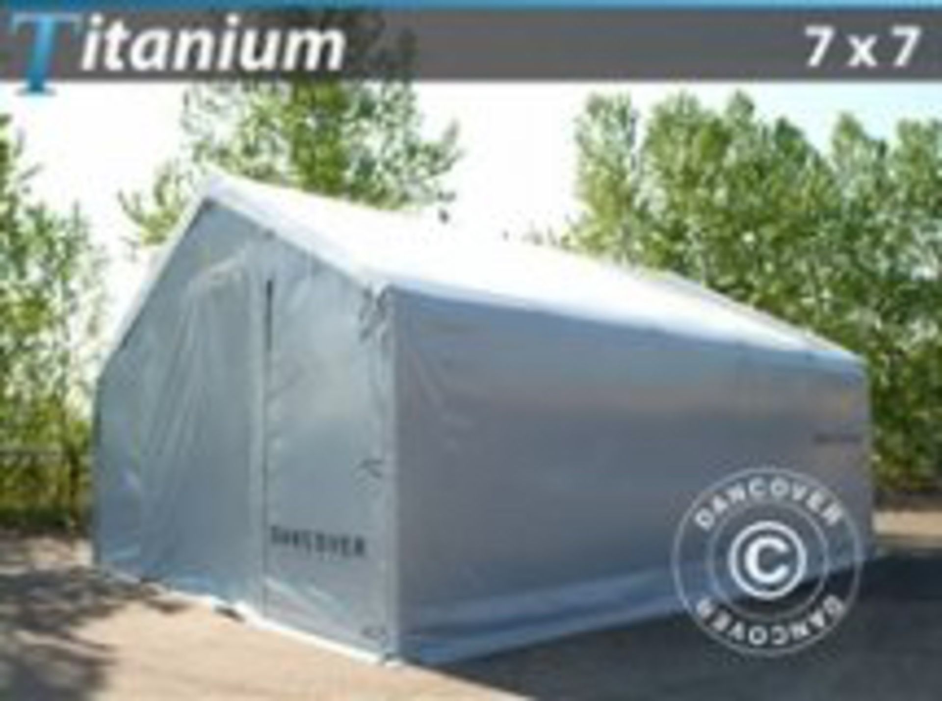 Dancover Professional Storage shelter 7x7x2.5x4.2 m Titanium used but in very good condition