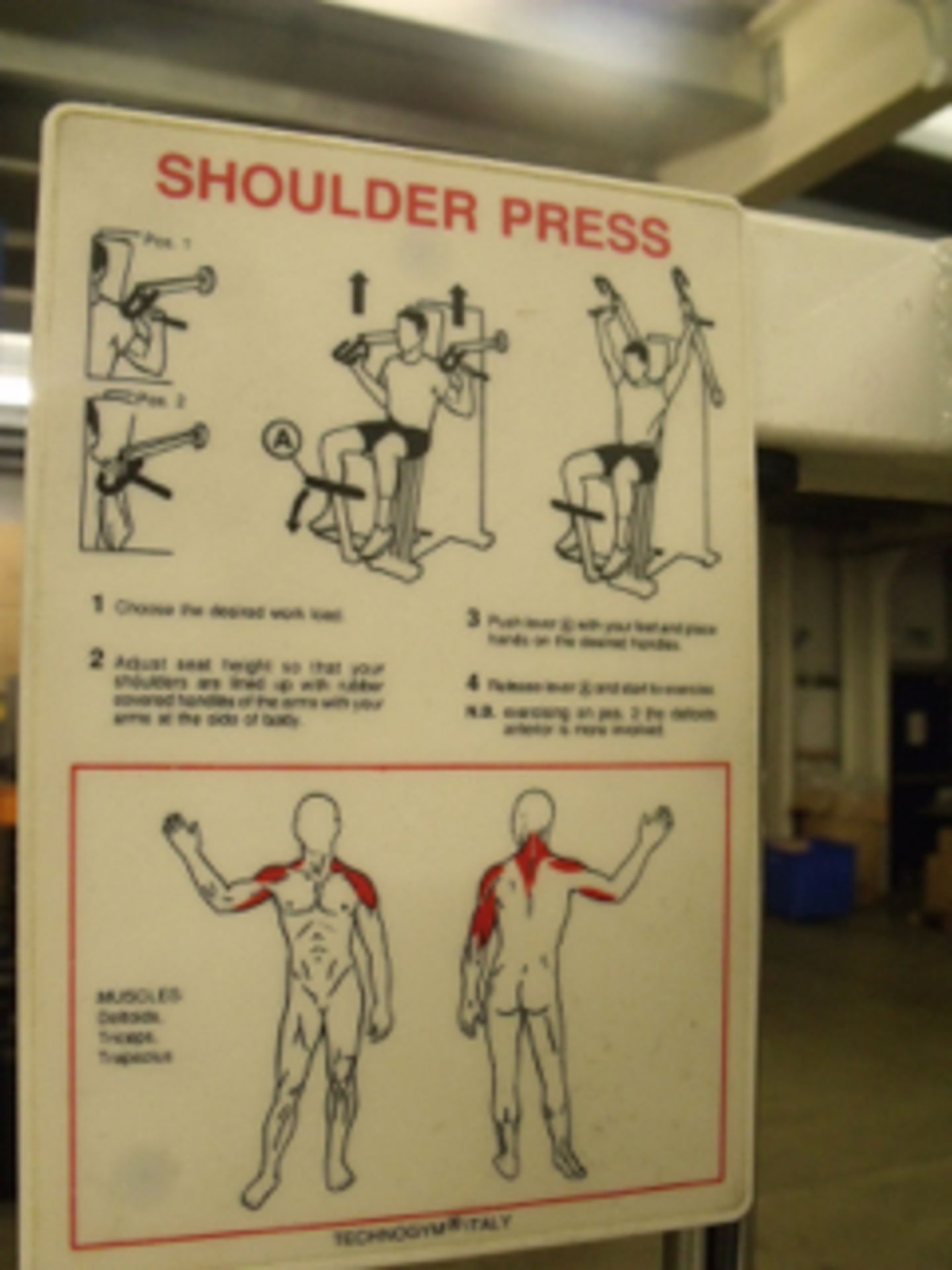 Techno gym shoulder press machine with 100kg weight set - Image 2 of 4