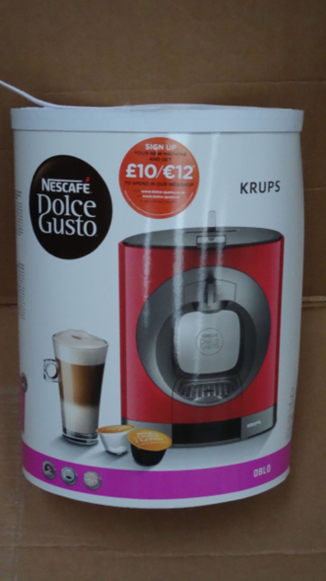 1 x Brand New Nescafe Dolce Gusto Krups Oblo Coffee Machine. With hot and cold selection. Make