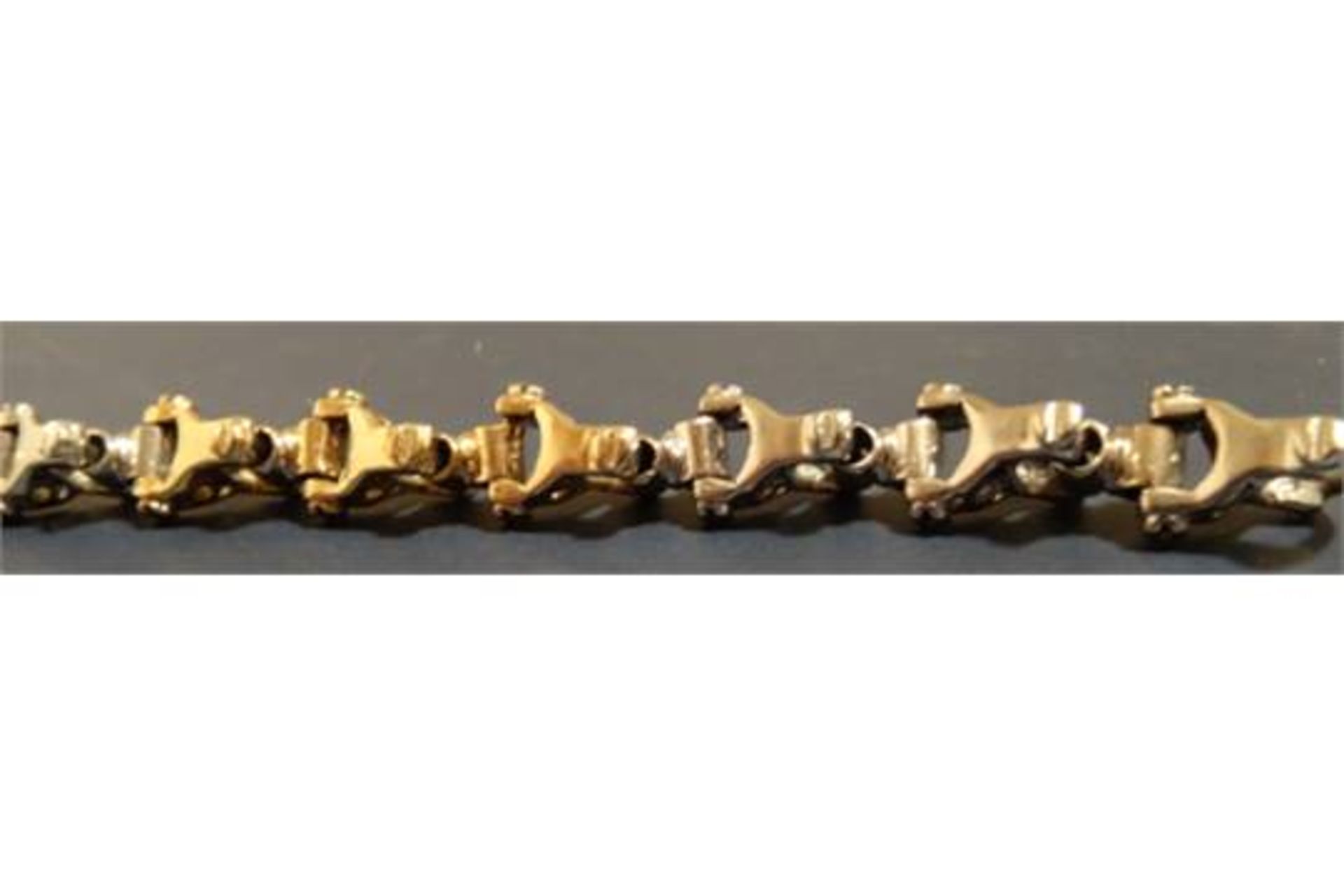 9 Carat Yellow and White Gold 9 Inch Fancy Link Bracelet. Weighing 34.29G. Comes with an independent - Image 3 of 4