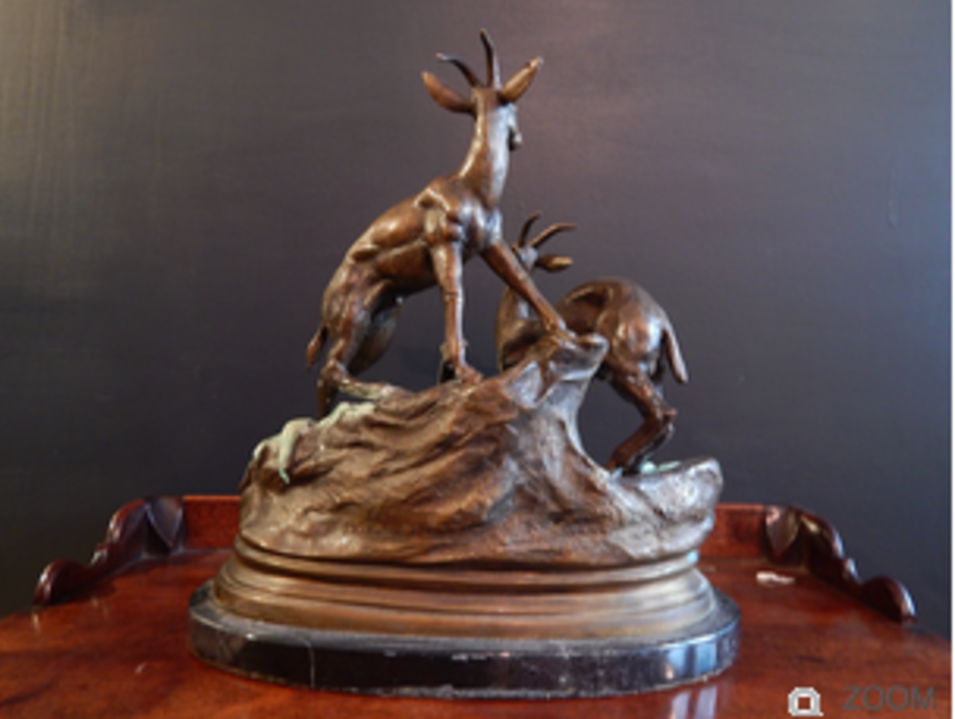 Bronze Sculpture. Woodland Scene of Reindeer. Jules Moigniez - Image 2 of 6