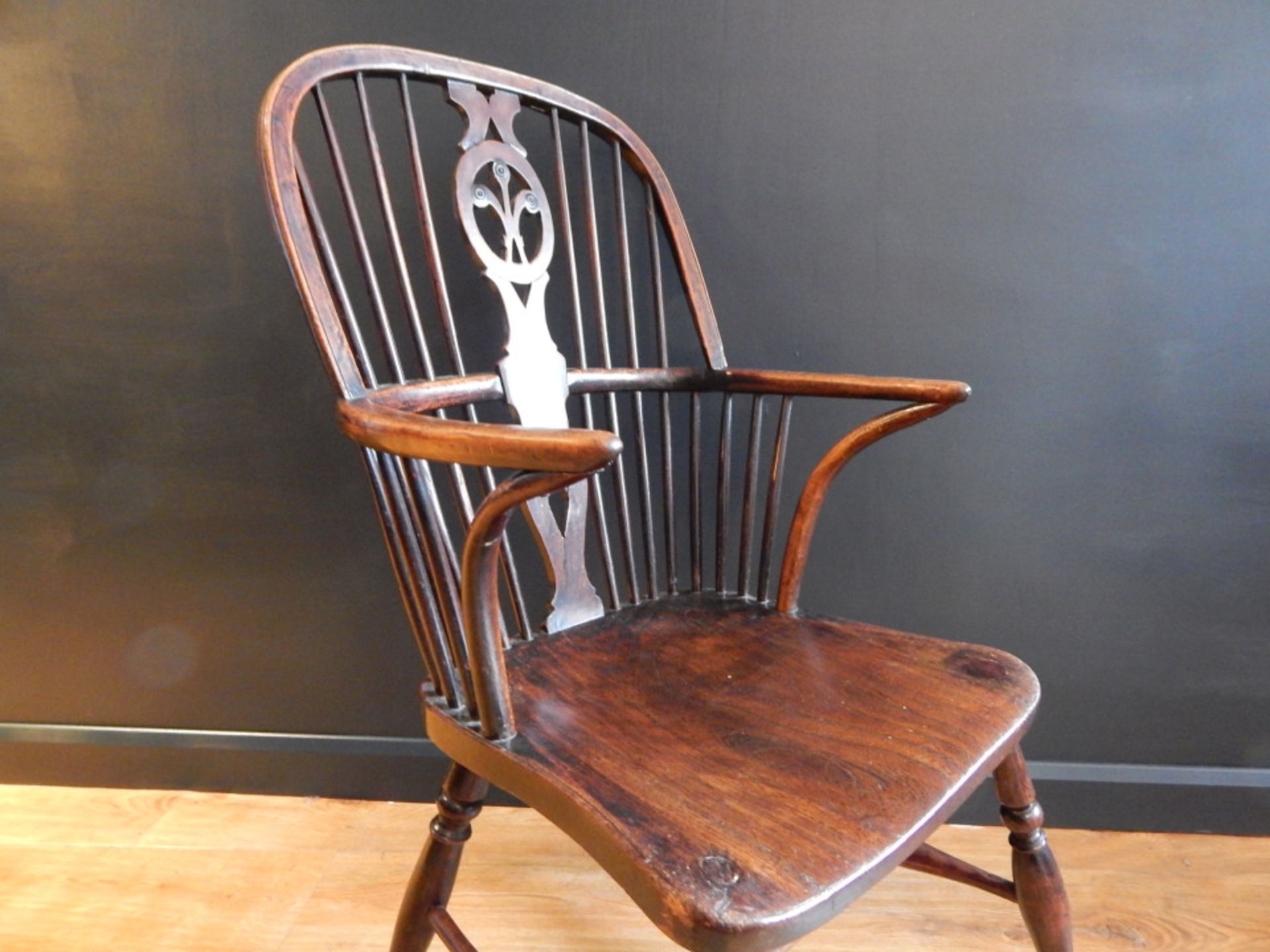 Early 19th Century Windsor Chair – Fruitwood with Prince of Wales Feathers splat