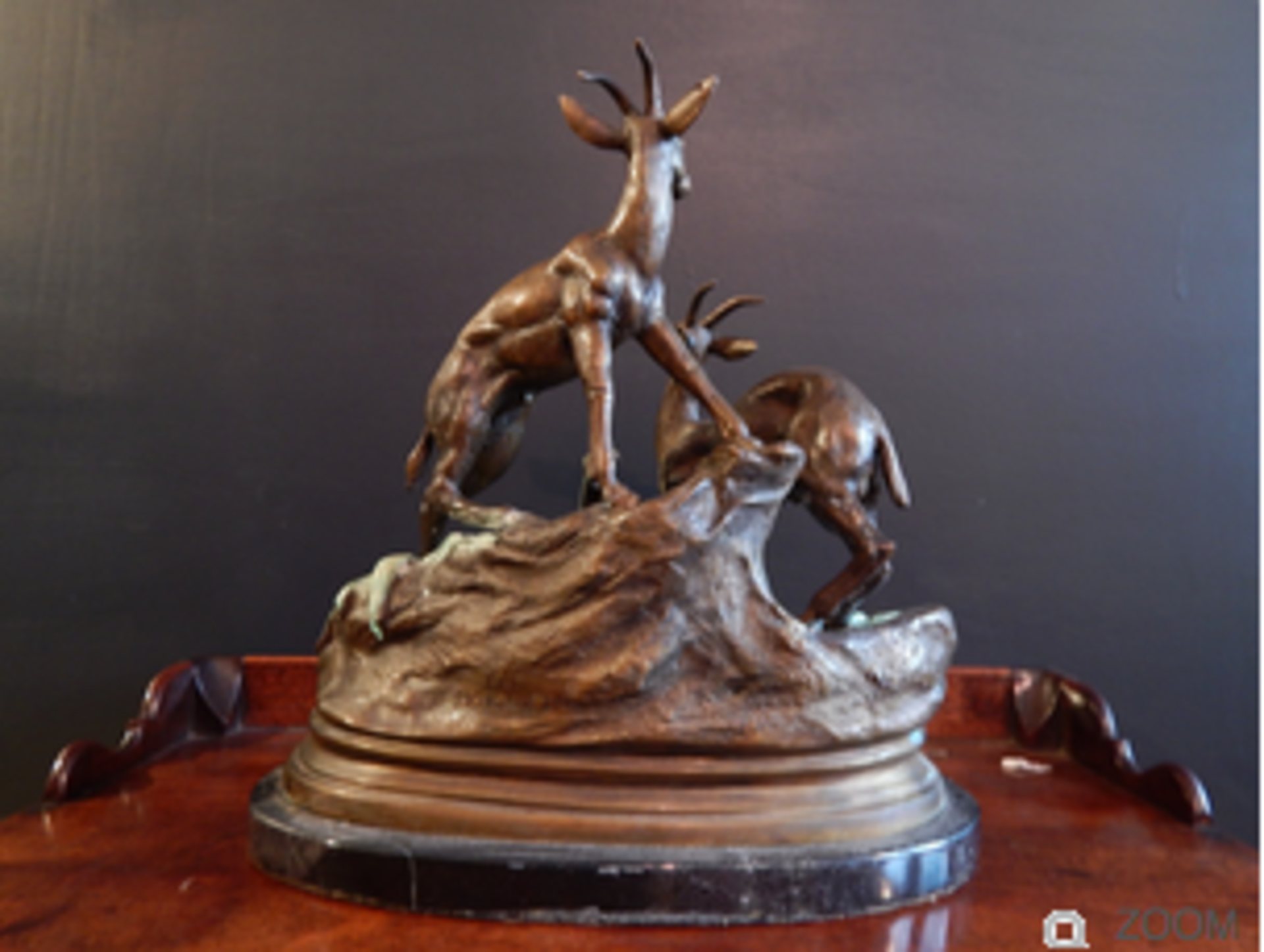 Bronze Sculpture. Woodland Scene of Reindeer. Jules Moigniez - Image 4 of 6