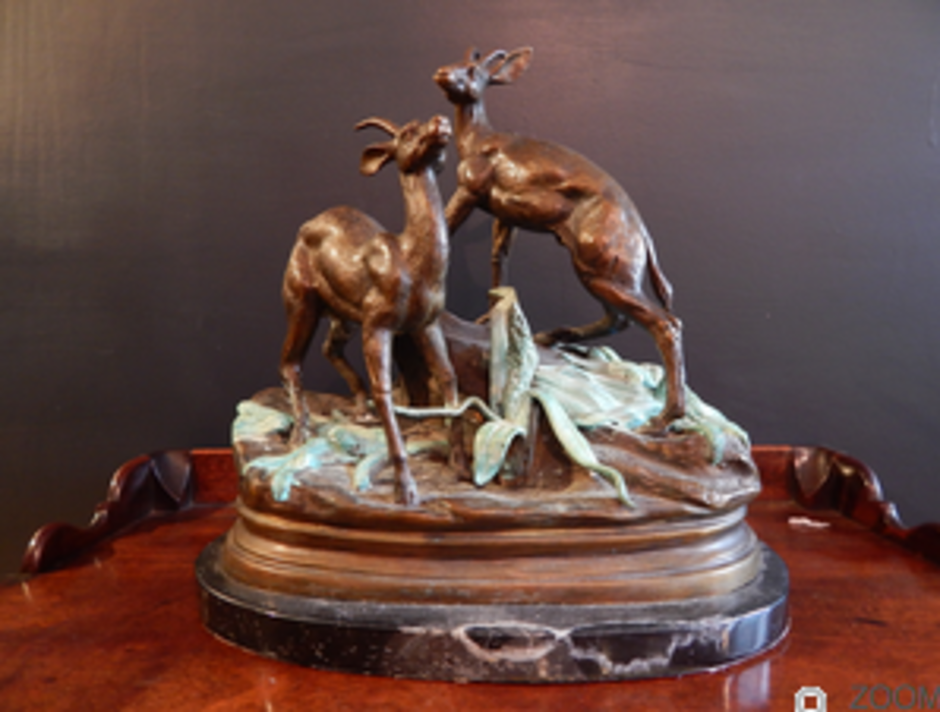 Bronze Sculpture. Woodland Scene of Reindeer. Jules Moigniez - Image 6 of 6