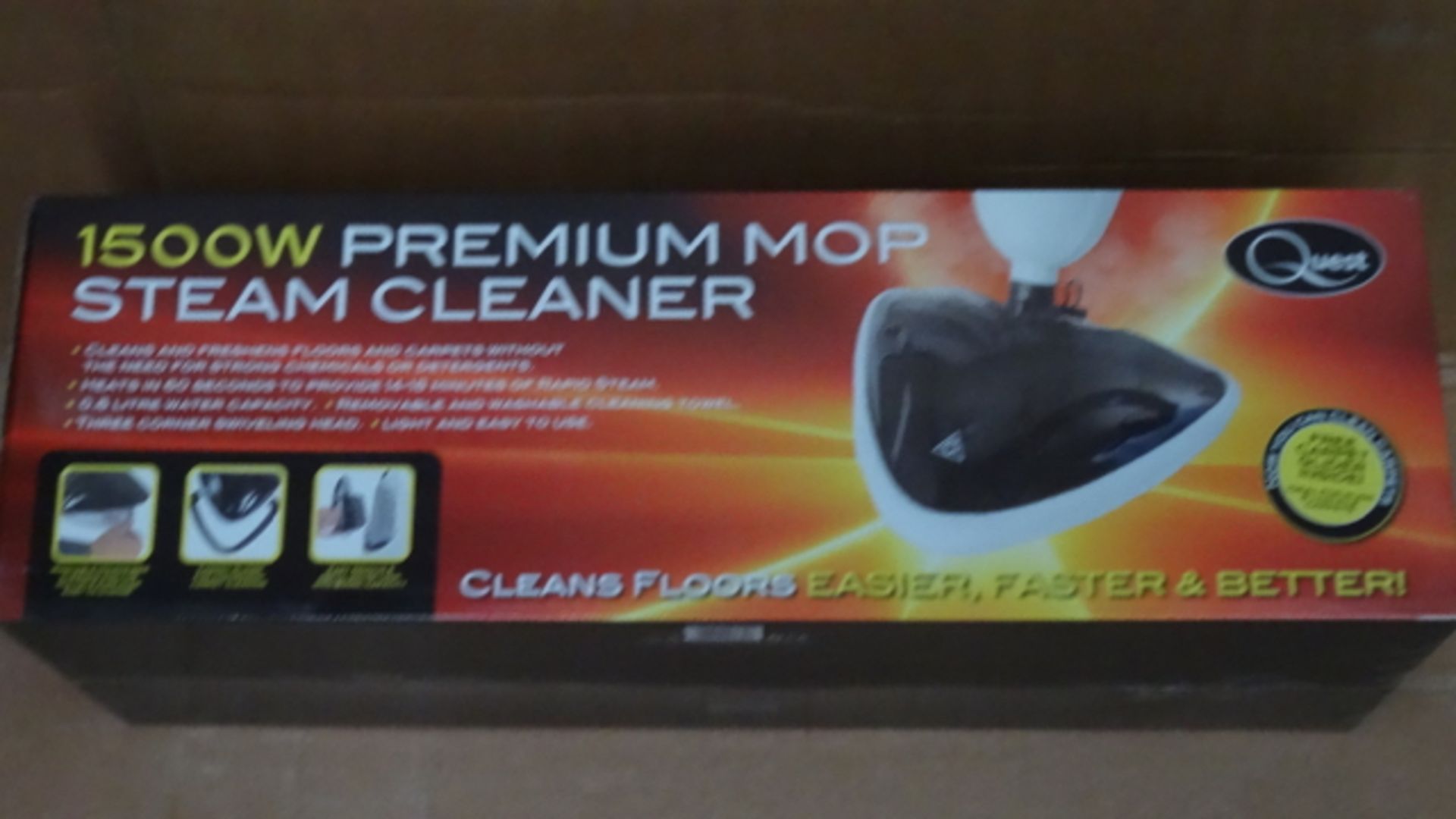 2 x Brand New Quest 1500W Premium Mop Steam Cleaners. Cleans floors, carpets, work surfaces and - Image 2 of 3